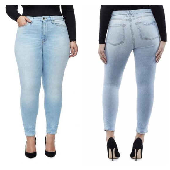 GOOD AMERICAN Good Legs High Waist Crop Jeans Size 16 - Picture 1 of 8